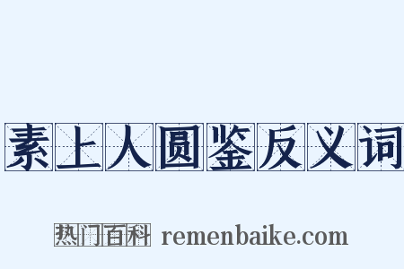素上人圆鉴反义词是什么意思的图片